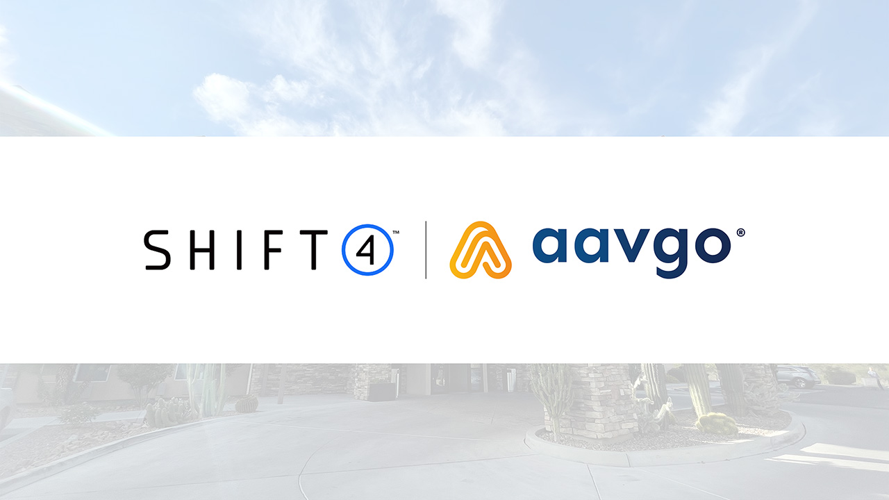 Aavgo and Shift4 logos side by side